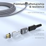 USB C à HDMI câble 4K 10FT, Quntis Type-C à tressé HDMI Cordon, en aluminium plaqué or HDMI Adaptateur Thunderbolt Cable, Compatible avec iPad Pro, iPhone 16, MacBook Pro, Galaxy, Surface, Deck à vapeur