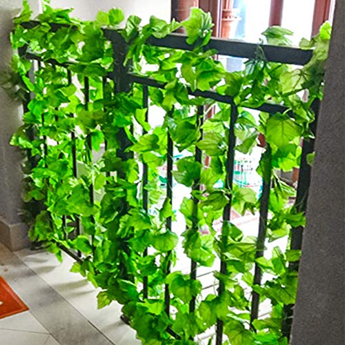 Gsdviyh36 12Pcs Artificial Plant Grape Leaves Hanging Garland Fake Vine Wedding Decoration, Fake Flowers Artificial Greenery For Home Garden Party Wedding Decoration Green #TOP4