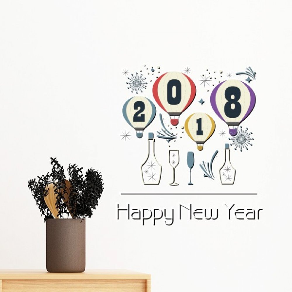 Sticker mural amovible feux d'artifice papier peint vinyle