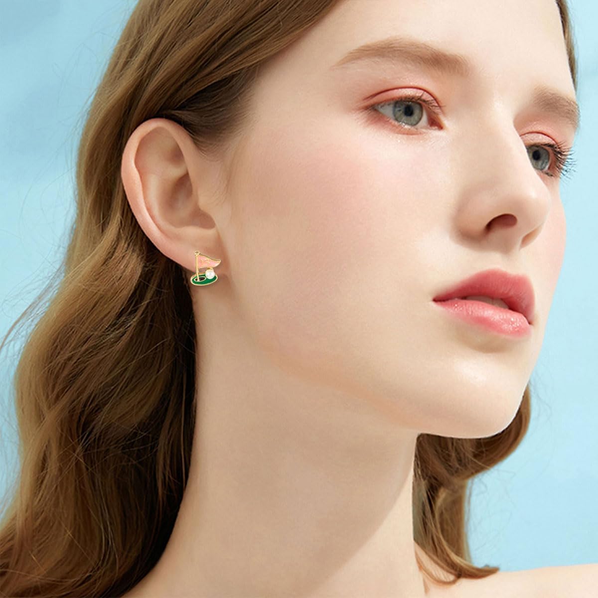Ball Sports Stud Earrings with Rhinestones and Zirconia Sports Earrings for Christmas Birthdays and Holidays to Give to Family and Friends