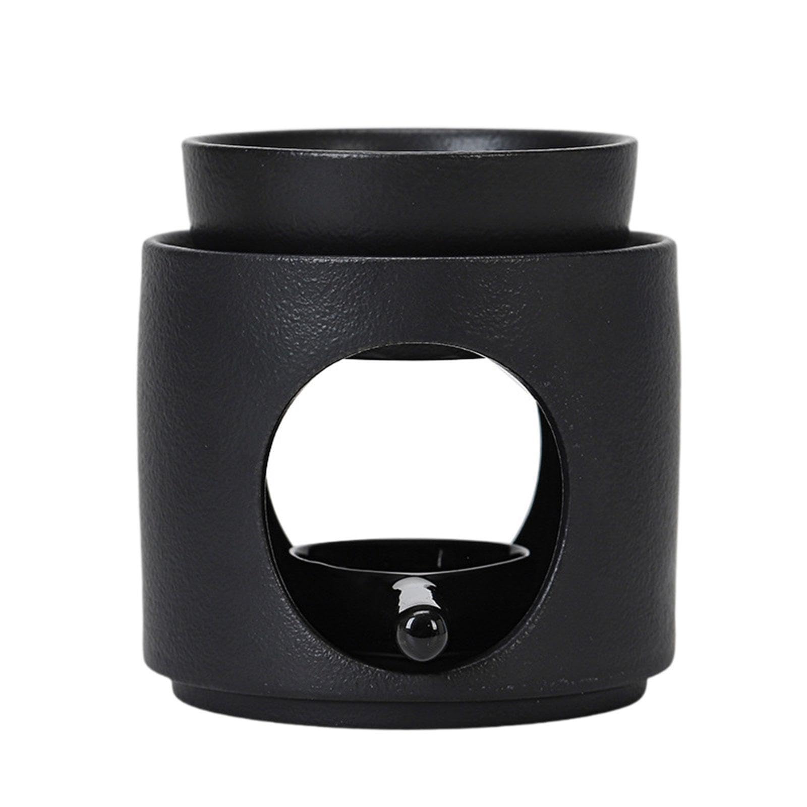 Diffuseur d'arômes et porte-bougie chauffe-plat noir, idée cadeau bien-être