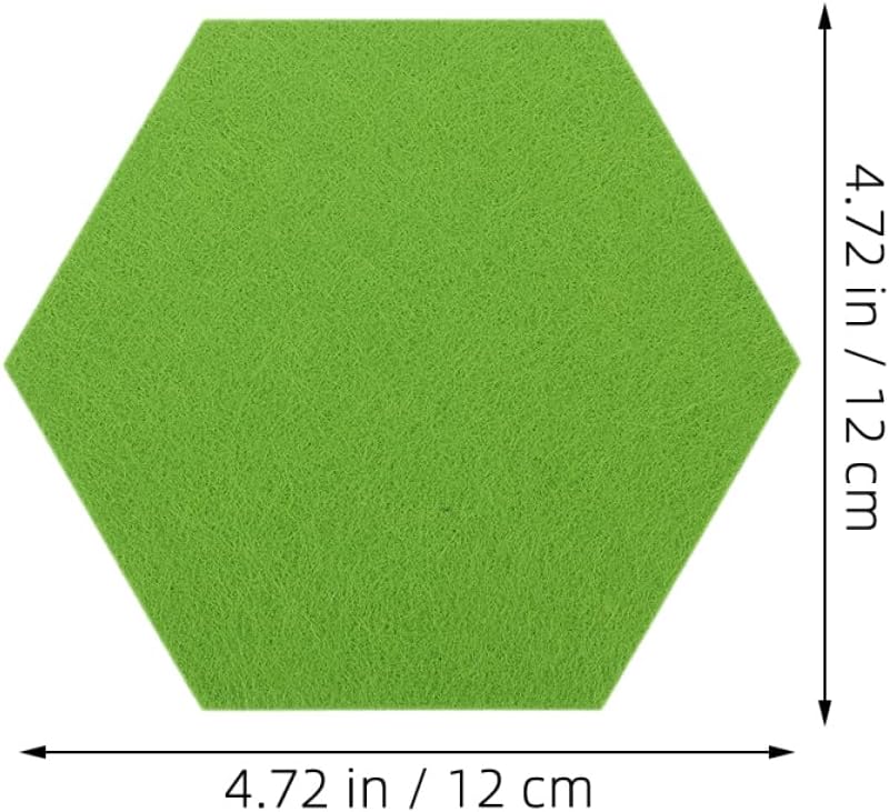 Housoutil Hexagon Felt Bulletin Board Tiles 10pcs Self-Adhesive Decorative Felt Boards for Wall Soundproofing Acoustic Panels for Office and Home Decor