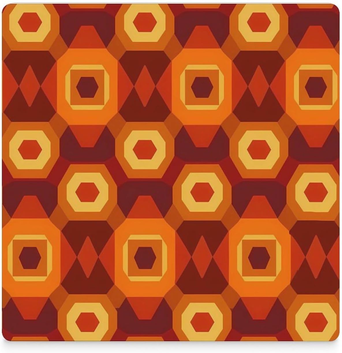 Shining Carpet Pattern Coaster for Drinks Square Ceramic Table Coasters Stone Mat Crafts 4PCS Home Kitchen Decor