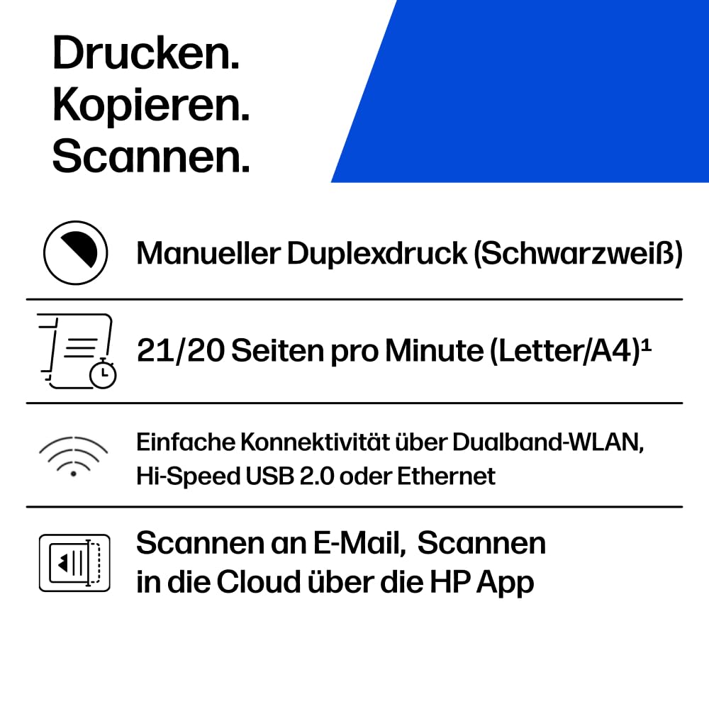 HP LaserJet MFP M140w Multifunktions-Laserdrucker, A4, WLAN, Duplex, Scanner, Kopierer
