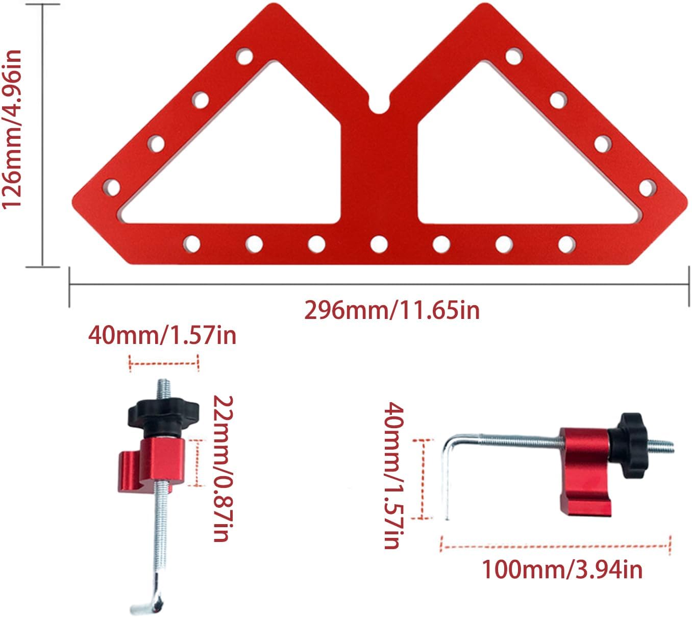 Positioning Clamp Squares Adjustable WType Woodworking Auxiliary Fixture Aluminum Alloy