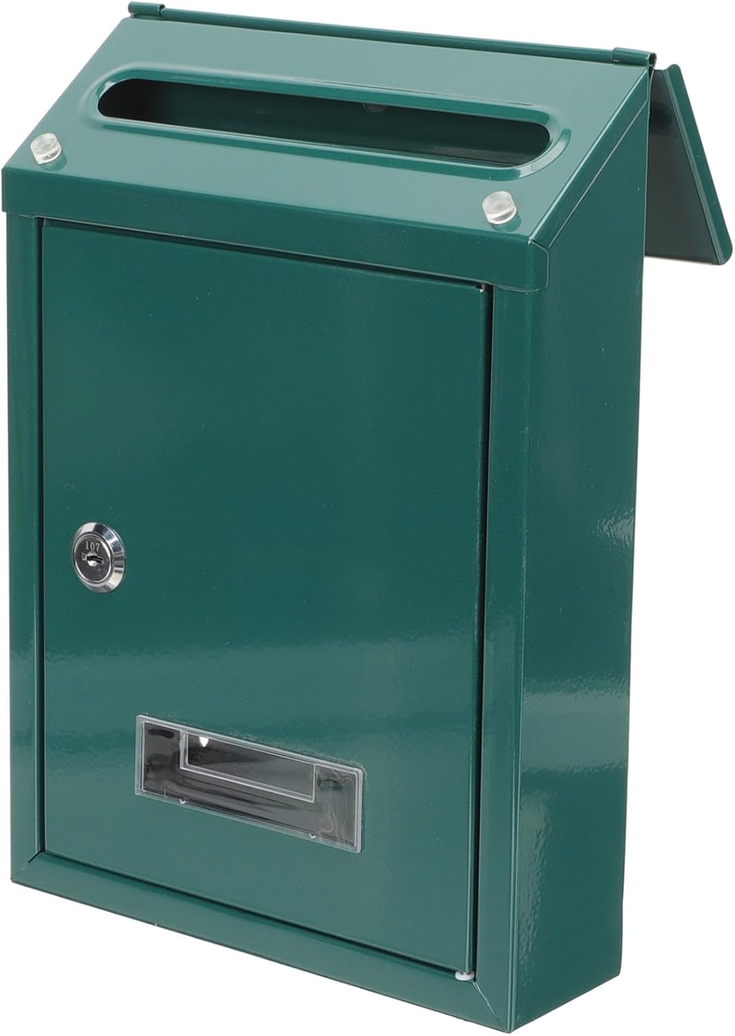 Vintage Locking Wall-Mount Mailbox, Large Capacity Iron Letter Box with Key Lock, Weatherproof Outdoor Household Post Box for Home and Garden, Green