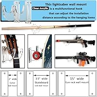 Vista 4 de WANLIAN Soporte de pared Katana, soporte de pared para sable de luz, soporte de pared ajustable de acrílico para Katana, sable de luz, soporte