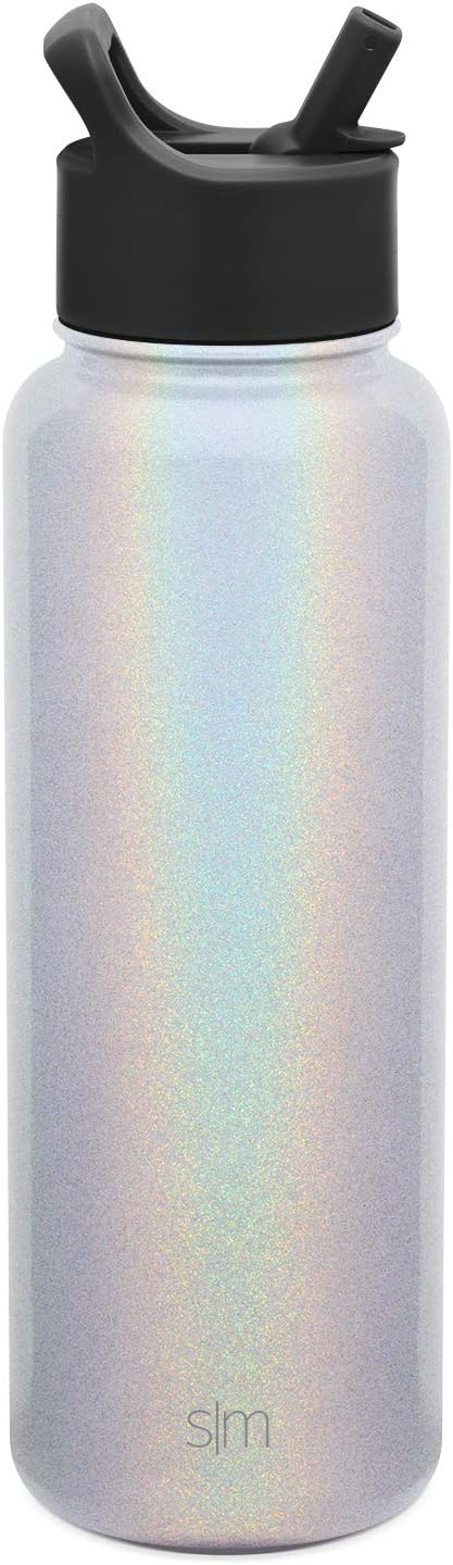 Simple Modern Summit Insulated Water Bottle with Straw Lid Reusable Wide Mouth Stainless Steel Flask Thermos, 40oz (1.2L), Shimmer: Selenite