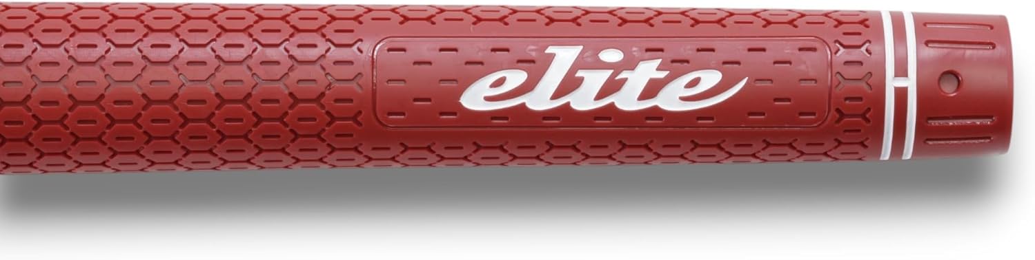 Elite Grips Tour Controller TD50 Grip Ends - Rhinestones Wearable Hardness Level 5 No Backline M58/M60/M62 Classic Red 275mm Length Set of 5