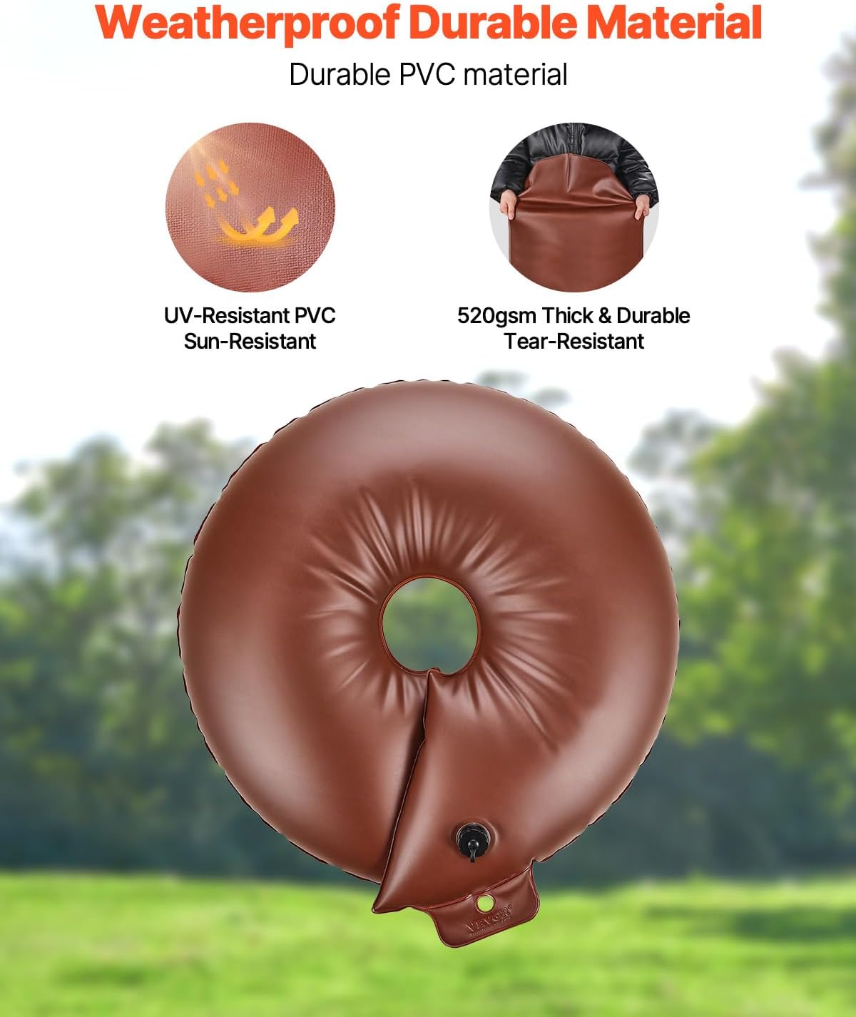 VEVOR Tree Watering Bags Slow Release, 4 Pack 16 Gallons Tree Watering Ring, Reusable Refillable Tree Irrigation Ring Water Bags, Heavy Duty Watering System for Shrub Tree Root Drip Irrigation