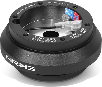 NRG Innovations NRG-SRK-120H عجلة القيادة نمط السباق الإصدار السريع محول المحور القصير ، 6 X 70mm نمط الترباس ، الجسم الأسود