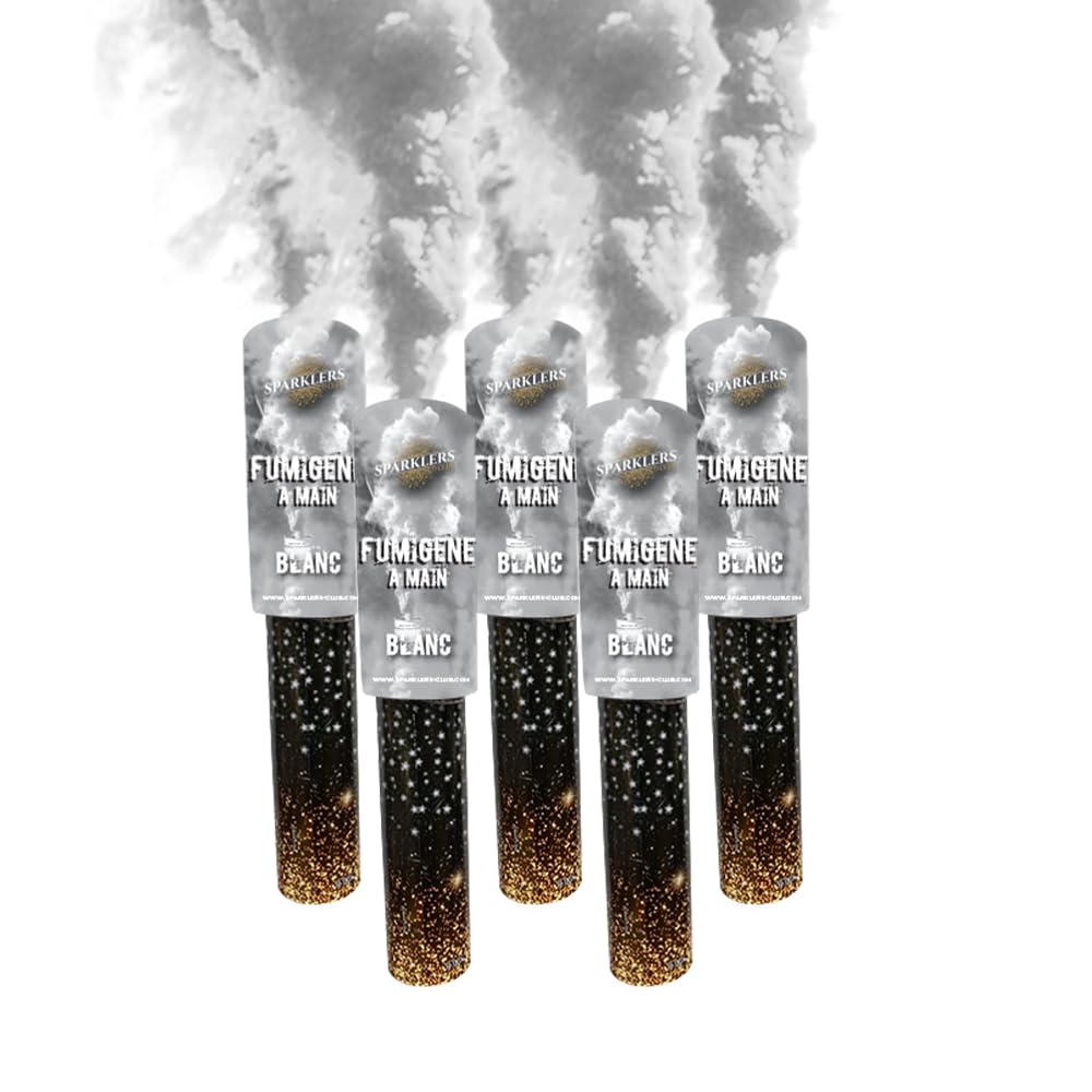 Lot de 5 Fumigène Torche à Main Blanc 45 secondes Catégorie F1