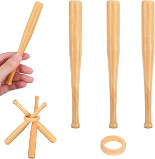 3pcs Mini Baseball Bat, 6inch Unfinished Wooden Baseball Bats,Small Baseball Bat Holder for Crafts Painting,Display Sports Lover Gift,Home Decor,Ball Sports Party Favors