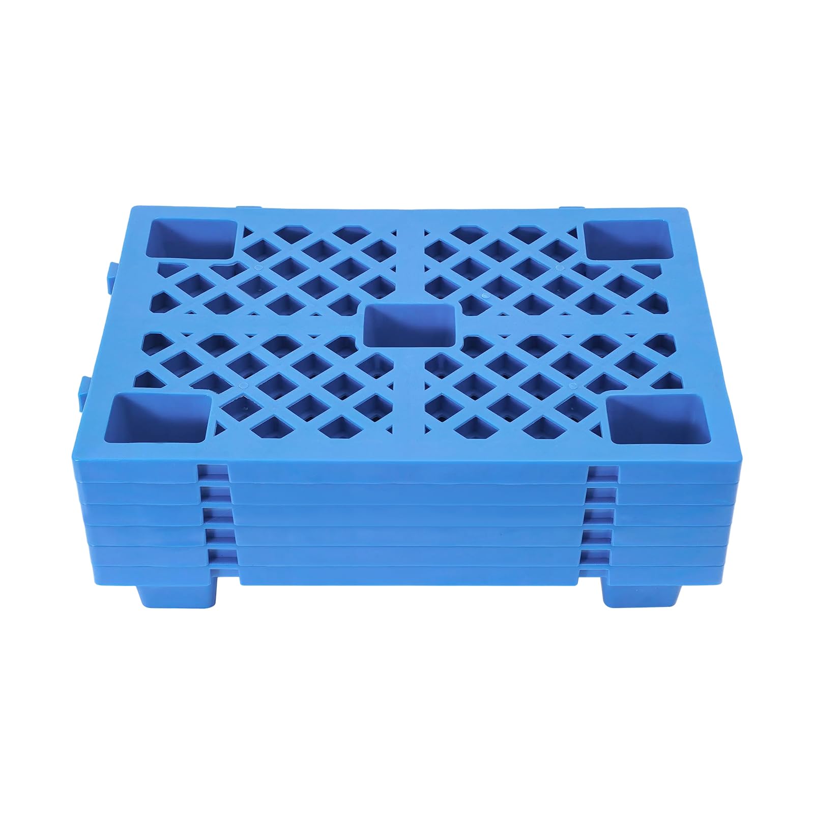 6 palés de plástico, 60 x 40 cm, universal, paleta industrial 1/4, palé europeo (azul)
