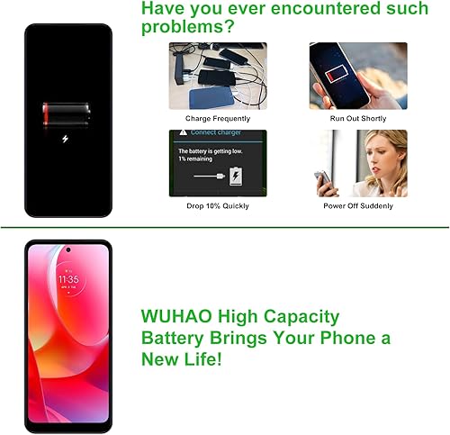 Miniatura 3 de WUHAO Batería KZ50 para Verizon Motorola Moto G Power XT2041-7 Batería de repuesto con kit de herramientas de cinta adhesiva