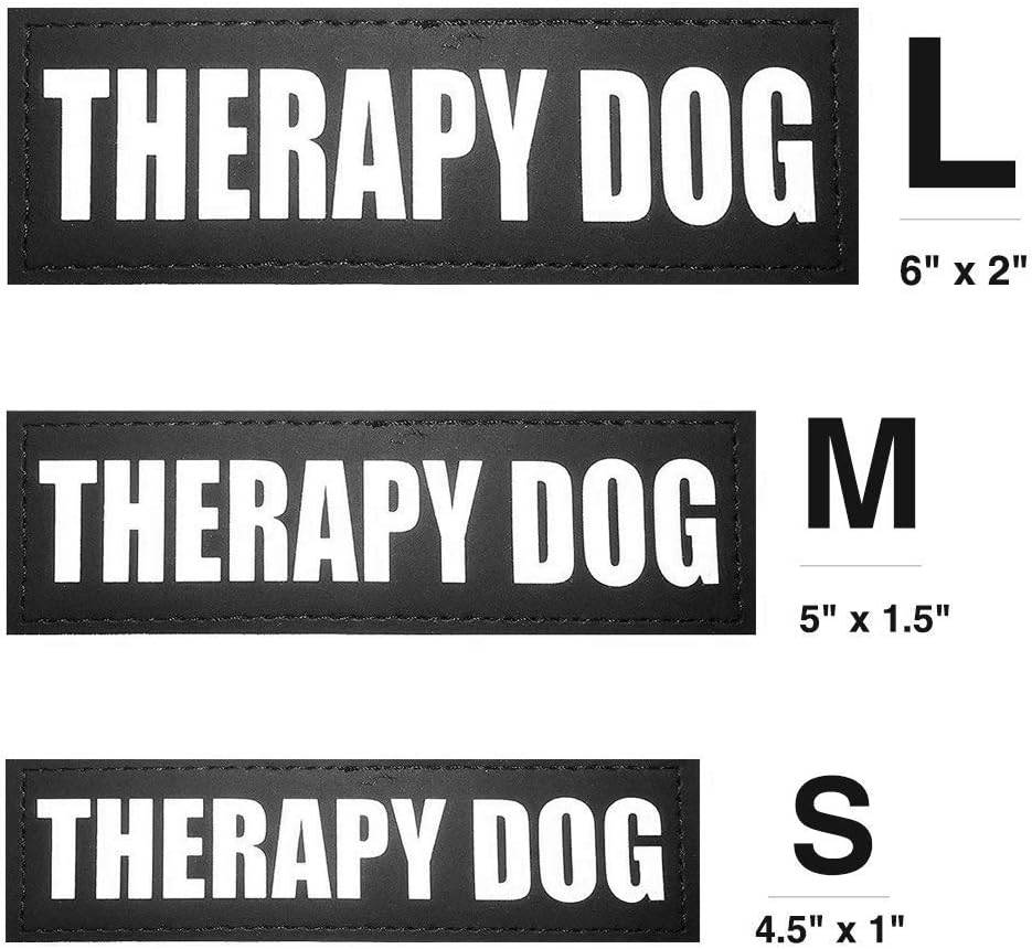 FAYOGOO Reflective Therapy Dog Patches with Hook Backing for Service Dog Vests Harnesses