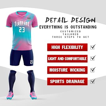 KXK Custom Soccer Jersey Shorts for Men Women Youth Printing Personalized Athletic Shirts Any Name Number Logo