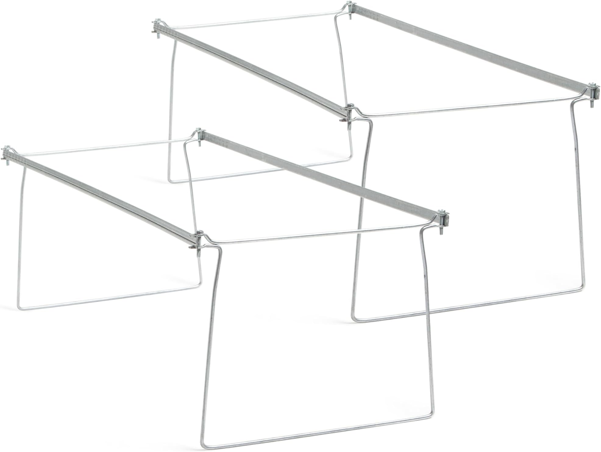 Smead Frames, Hanging File, Heavy Duty Steel Letter Size, Adjustable 23"-27" Rails, 2-Pack Gray, Converts Drawers to Hanging Folder Storage, for Office Home Classroom Organization