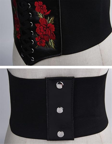 Serre-Taille Rétro Corset Punk En Similicuir Noir - Ceinture Gothique Victorienne Steampunk Avec Boucle, Taille Unique