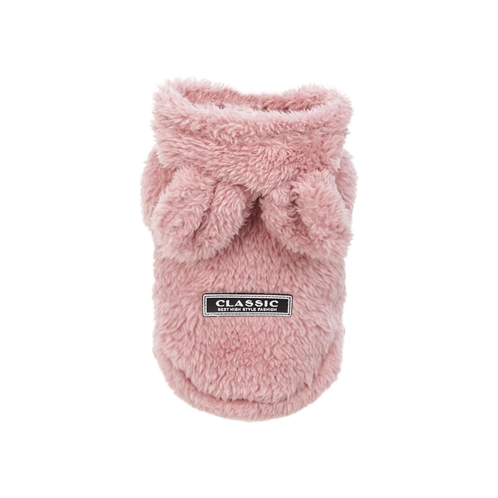 Winter Dog Hoodie - Soft Cat Winter Sweater - Cute Bunny Ear Small Dog Sweatshirts, Warm Coat for Dogs, Pet Puppy Costume