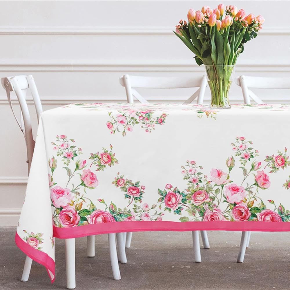 Nappe fleurs 70x70cm en tissu pour masquer et protéger une table usée