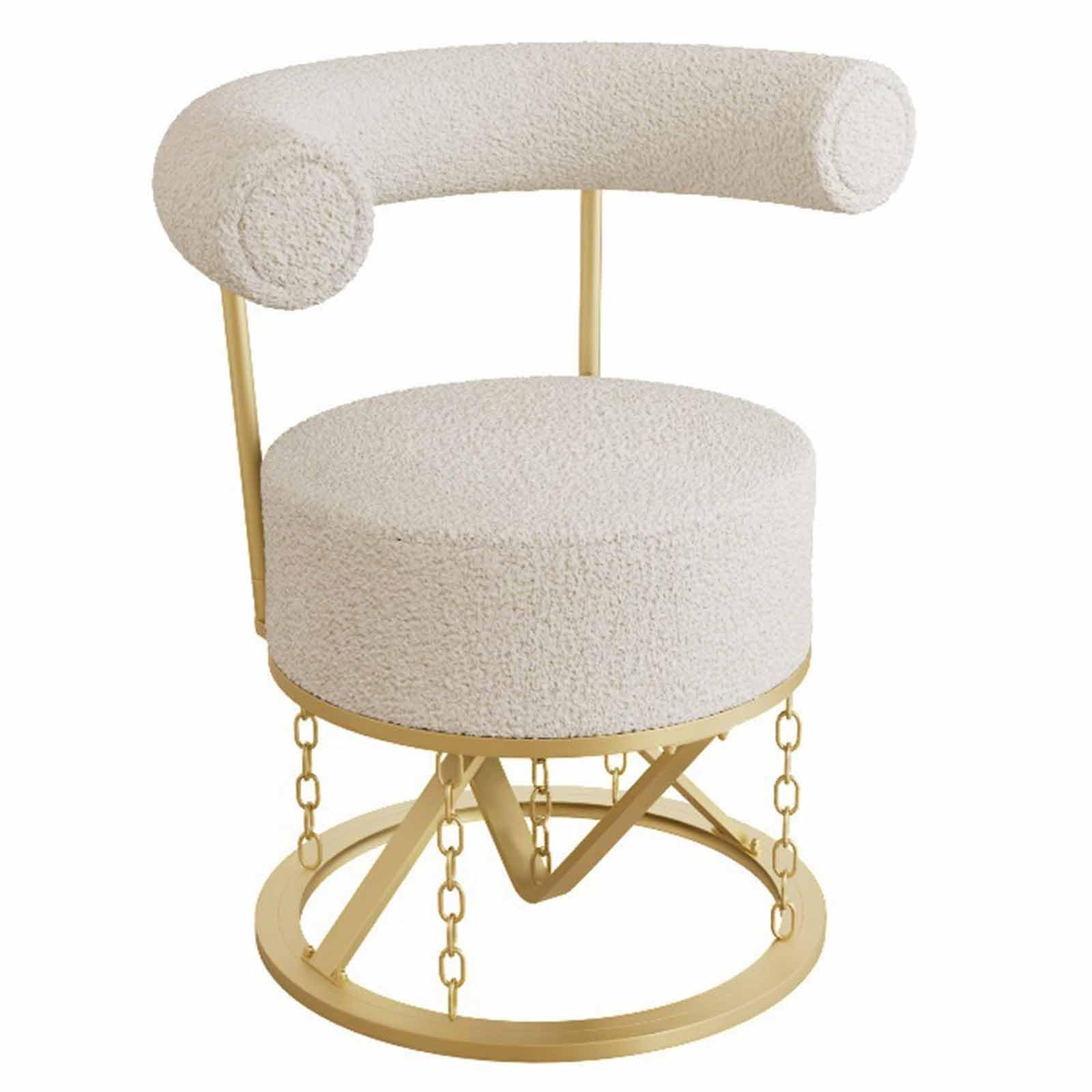Asiento tapizado de gran apoyo lumbar y marco dorado para mejorar el confort en sala de estar