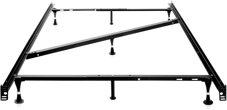 STRUCTURES Heavy Duty Adjustable Metal Bed Frame with 7 Legs, Center Support and Glides Only - Queen, Full XL, Full, Twin XL, Twin