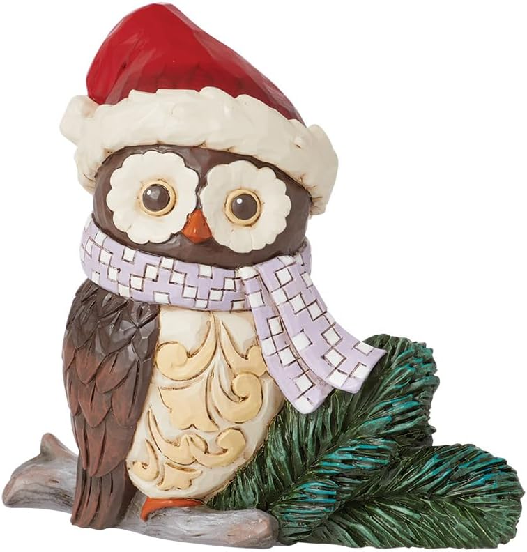 Enesco Jim Shore Heartwood Creek Gatto Natalizio Con Pesce | Decorazione Albero 10,5 Cm | Dipinta A Mano