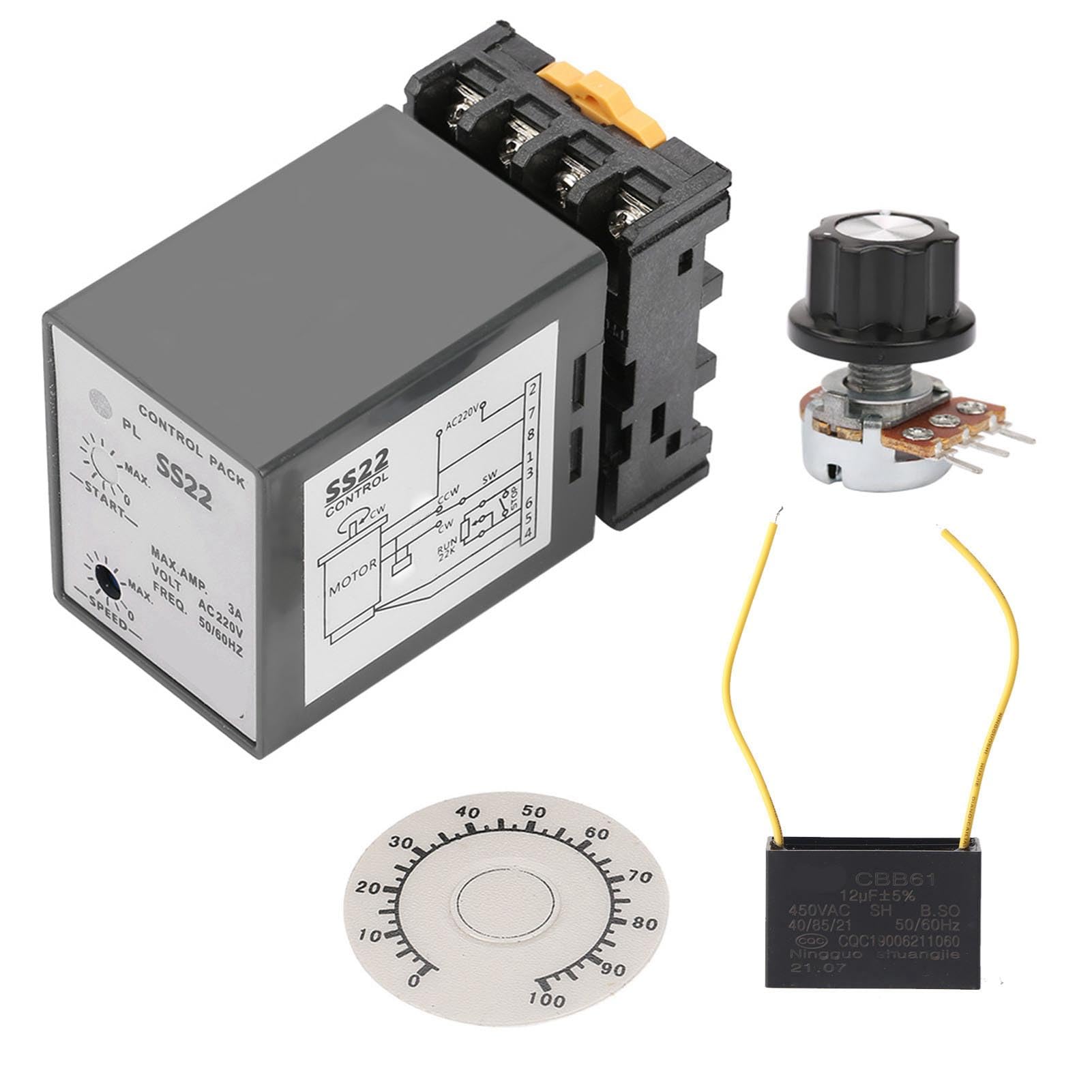 Régulateur de tension AC 220V anti-surchauffe pour réparer la vitesse du moteur SS22