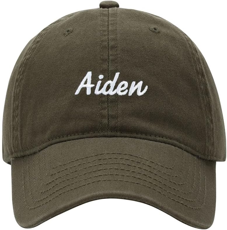 Baseball Cap Men Name Aiden Gift Embroidered Washed Cotton Dad Hat Baseball Caps