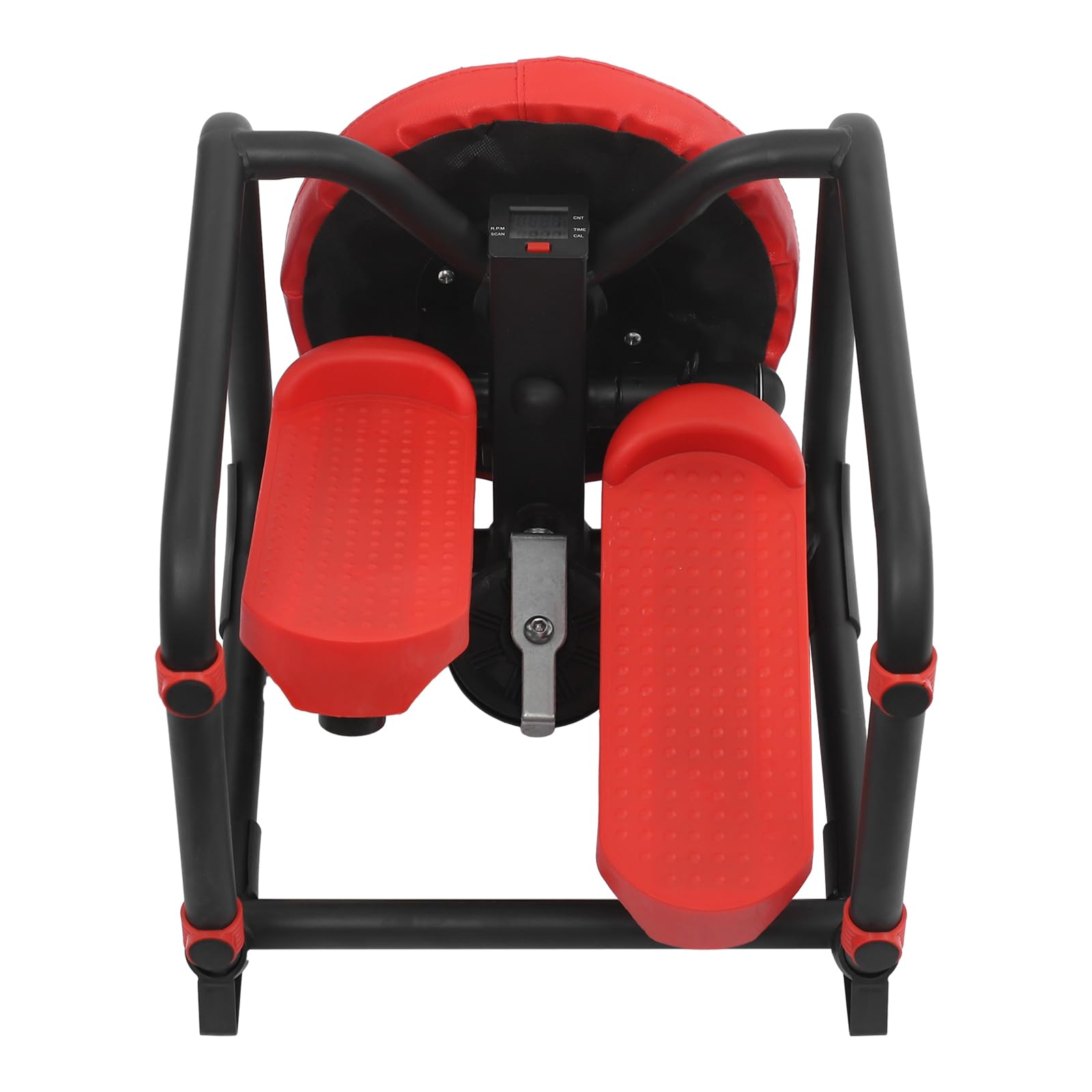 Stepper per casa, cyclette con display a LED e bande di resistenza, mini stepper idraulico per fitness fino a 100 kg, allenamento silenzioso per gambe per tutto il corpo, nero e rosso