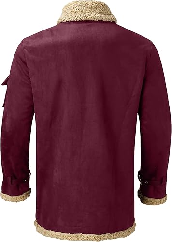 Miniatura 5 de Chaqueta de invierno para hombre, chaquetas acolchadas de forro polar con cuello sintético, abrigos gruesos a prueba de viento con capucha para