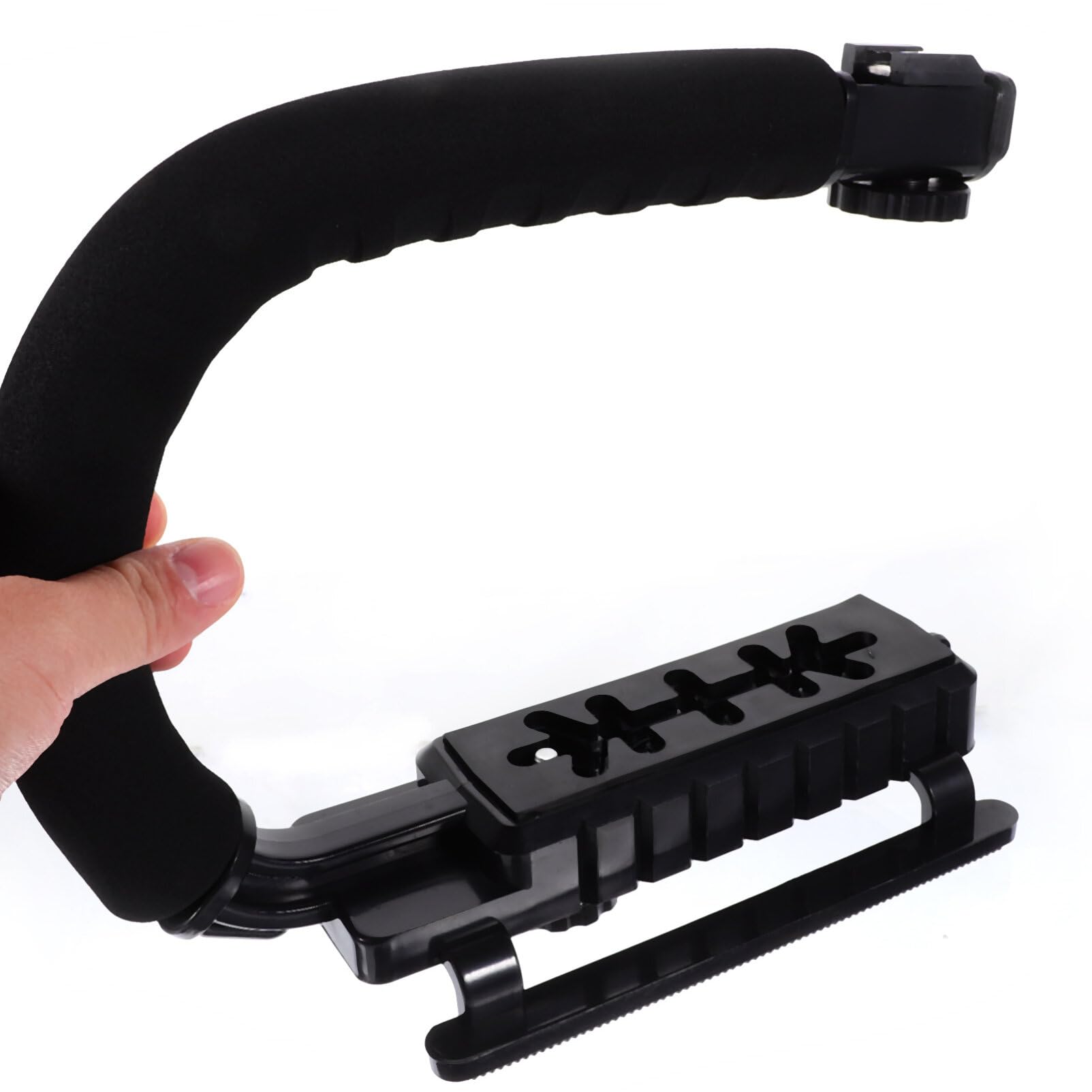 Stabilizzatore Fotocamera U Nero in Lega di Alluminio | Supporto Flash a Forma U, Impugnatura Leggera in Abs e Schiuma, per Dslr e Riprese Outdoor in Viaggio