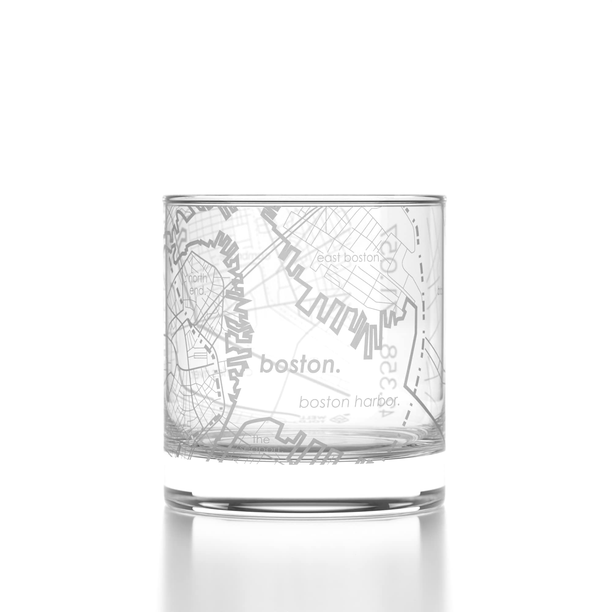 Well Told Engraved Boston Massachusetts Map Rocks Glass