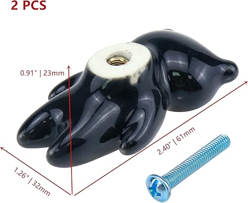 Miniatura 5 de WDONAY Perillas de gabinete con diseño de panda, perillas creativas de animales, pomos de cajones de dibujos animados para niños, para dormitorio,