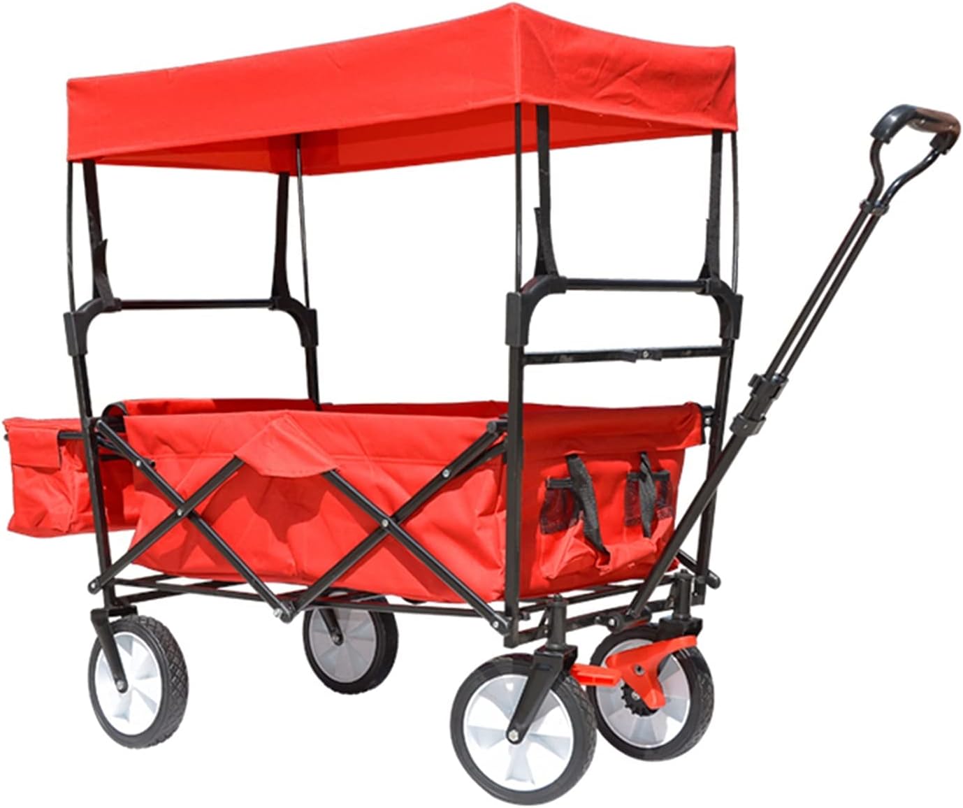 Garden Cart Garden Stroller Home Multi-Function Camp Outdoor Shopping Trailer Buy Vegetables Folding Portable Baggage Car Push Rod Climbing Car