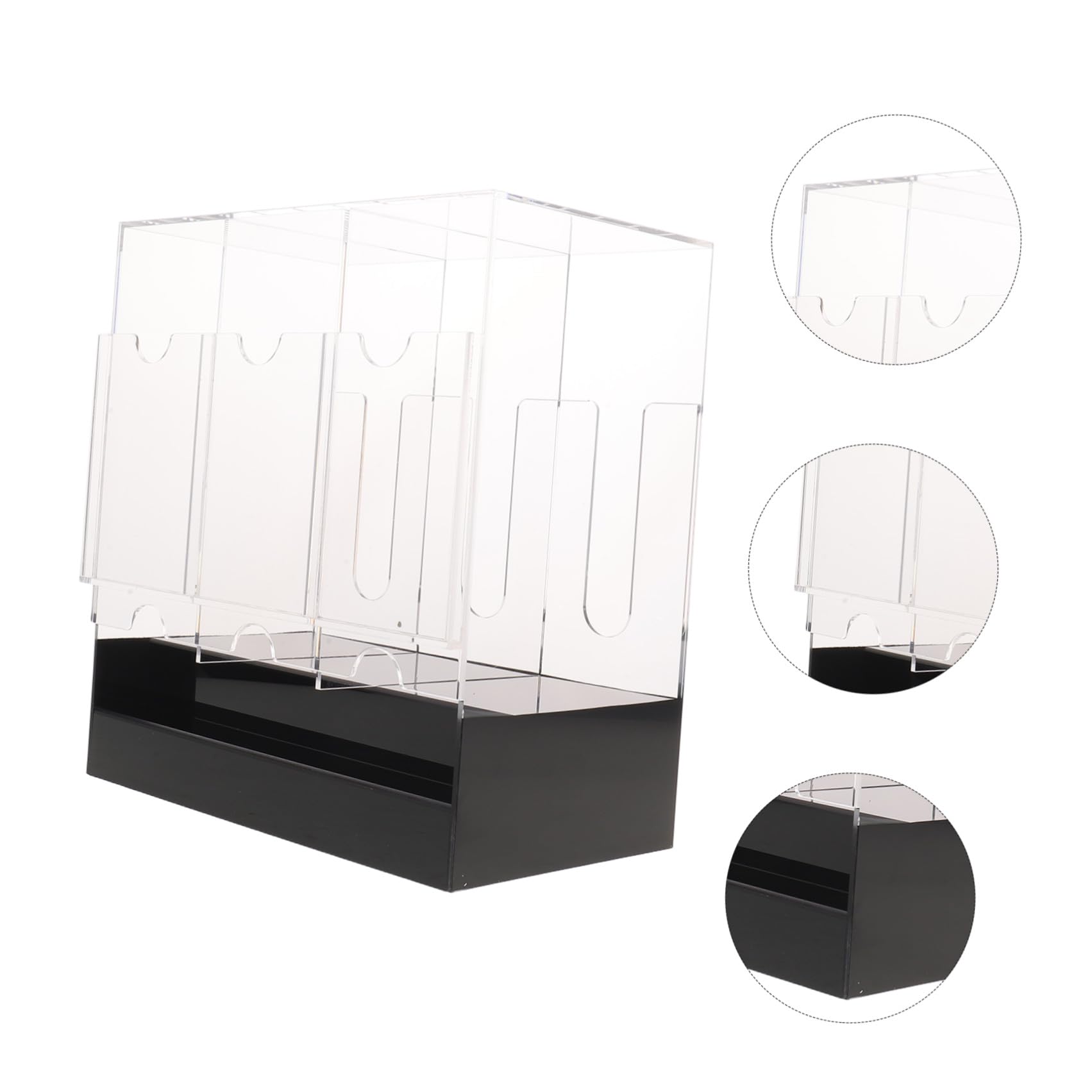 Healeved Boîte de Présentation pour Cartes, 3 Compartiments, Acrylique Noir