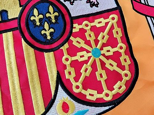 Embroidered Spain Flag, Large Spanish Flag for Outdoor 90 x 150 cm, Reinforced Balcony Spain Flag with 2 Metal Eyelets - Image 3