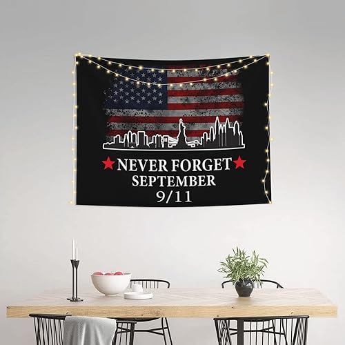 Miniatura 3 de Rqwaaed 911 Septiembre 11th We Will Never Forget Tapestry embellece perfectamente la pared 29x37in