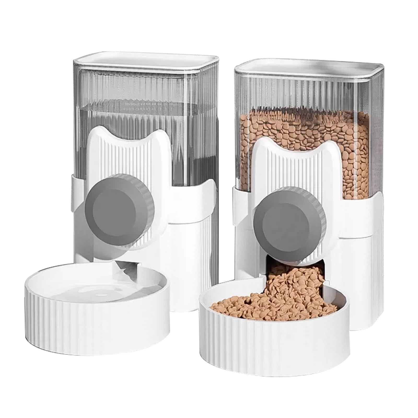 Comedero Gato, Bebedero Gatos, Se Puede Colgar, Comedero Gato Automatico para Perros Pequeños, Medianos, Gatos, Mascotas y Animales(Gray)