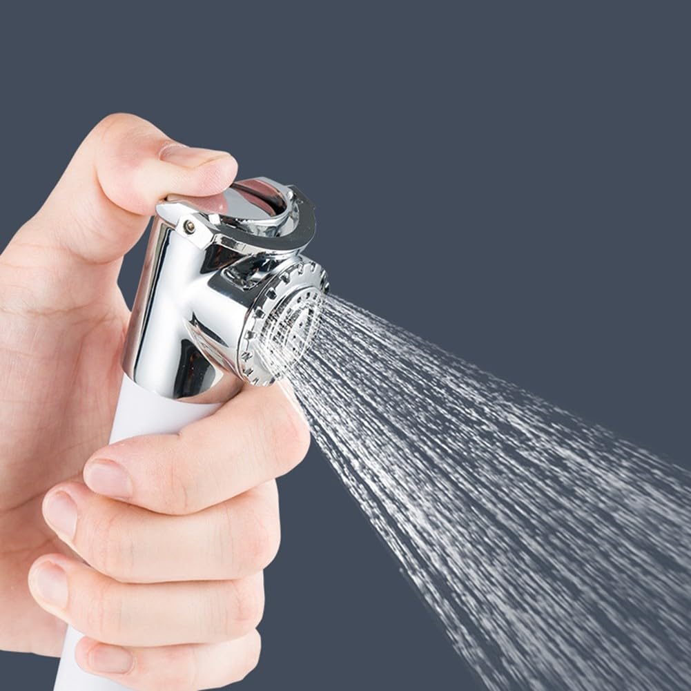 Generisch Juego de alcachofa de ducha con función retráctil para yates y caravanas, aumenta la presión y ahorra agua, plástico resistente y acero inoxidable, manguera de 2,5 m o 4 m, blanco (2,5 m)