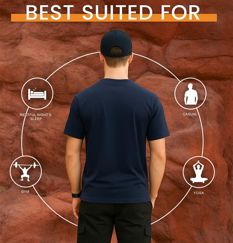 Image of Sleepynuts Half Sleeve Round Neck 100% Cotton Tshirt for Mens Pack of 3 Regular Fit Solid T-Shirts Combo