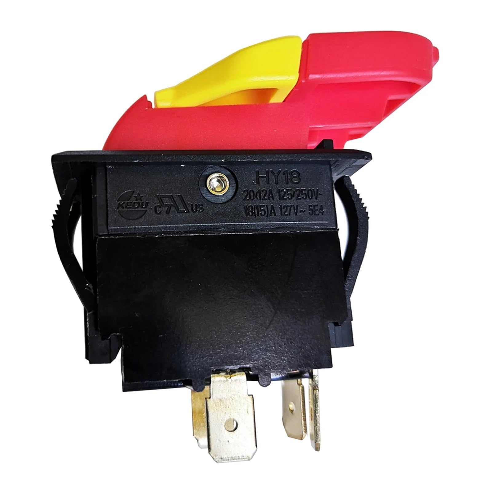 HY18 - Interruptor de botón de encendido y apagado para herramientas eléctricas mecánicas de madera con cerradura 20/12A 125/250V 5E4