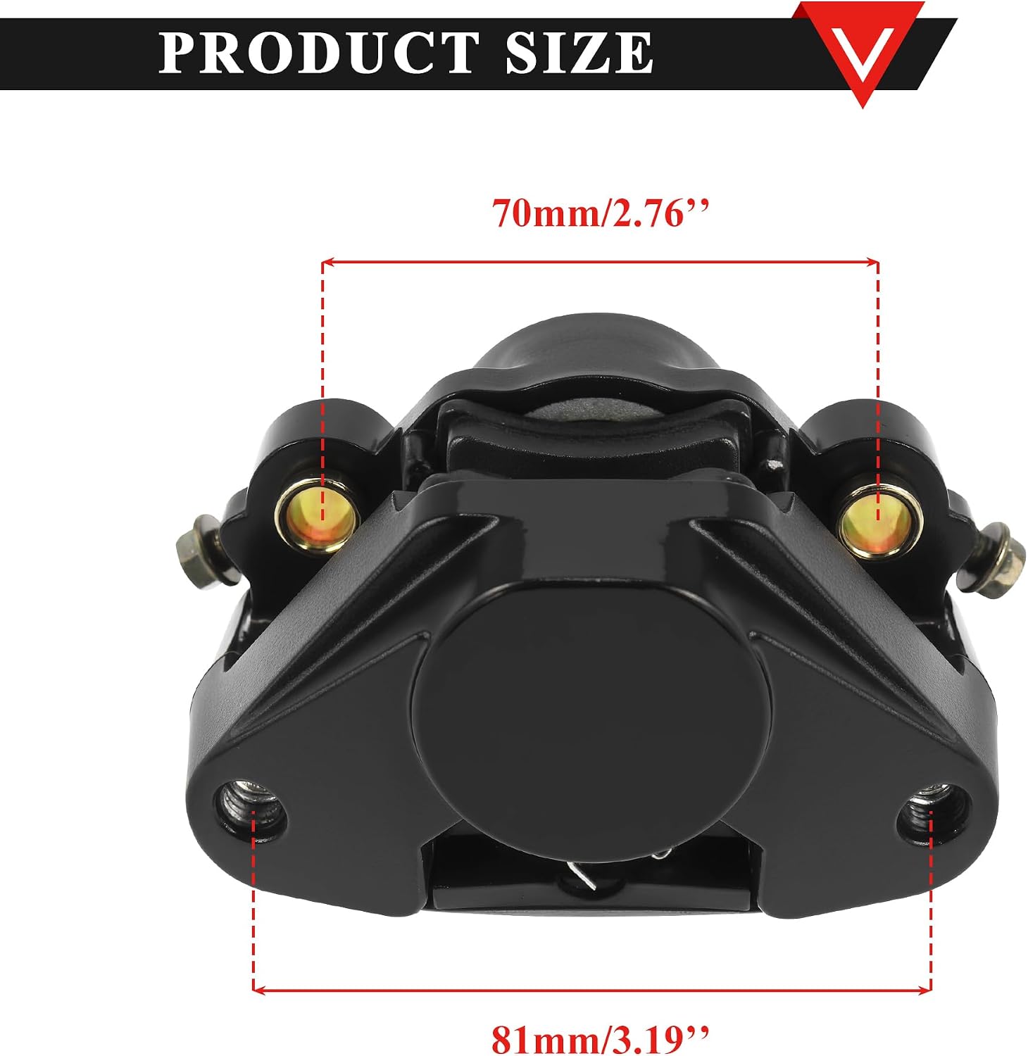 PRO BAT Rear Brake Caliper with Brake Pad for 110cc 150cc 200cc 250cc Go Kart ATV Quad Four Wheeler Go Cart Baja Taotao Apollo