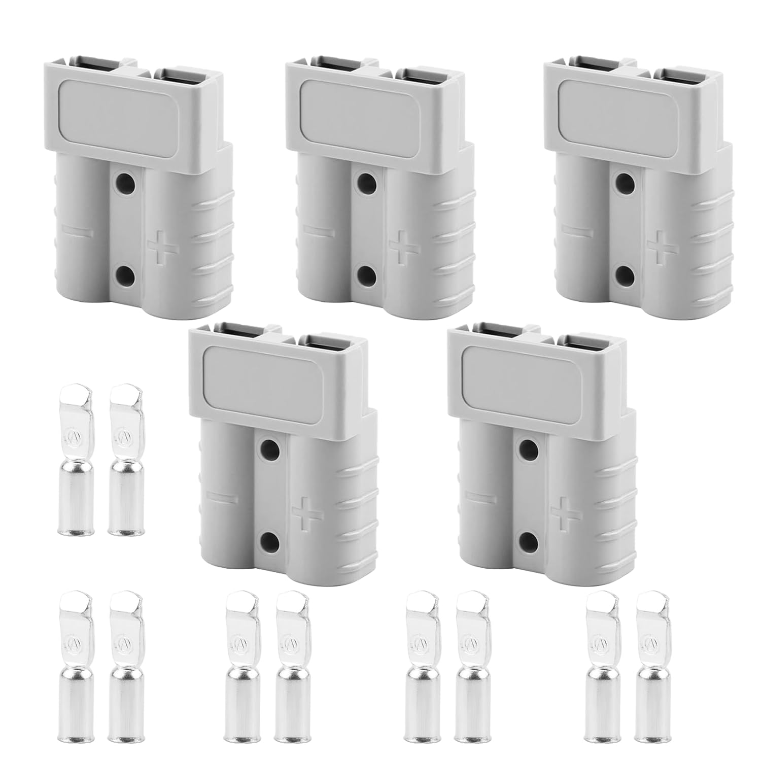 5 stück Batterieanschluss Stecker 600V 50Amp Quick Connect Batterie Akku Steckverbinder Schnellanschluss Stecker für Anderson Gabelstapler Wohnwagen Anhänger Stecker