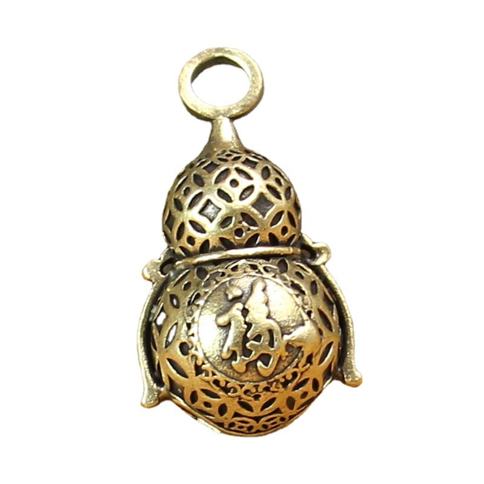NBKLSWSUI Handmade Brass Gourd Pendant Sculpture For Men's Office Desk&man Cave Vintage Decor Unique Feng Shui