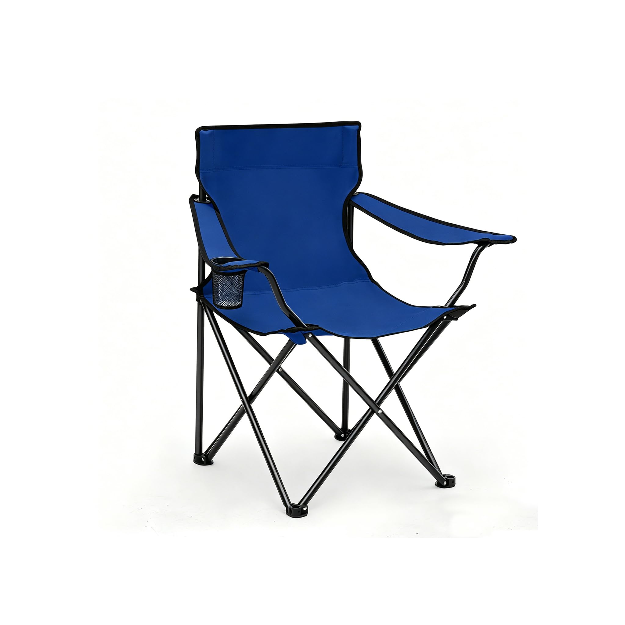 Sunula Leichter Klappstuhl Outdoor mit Getränkehalter & Tragetasche, Stabiler Anglersessel Klappbar, Praktischer Campingstuhl Ideal für Angeln Camping Picknick Blau