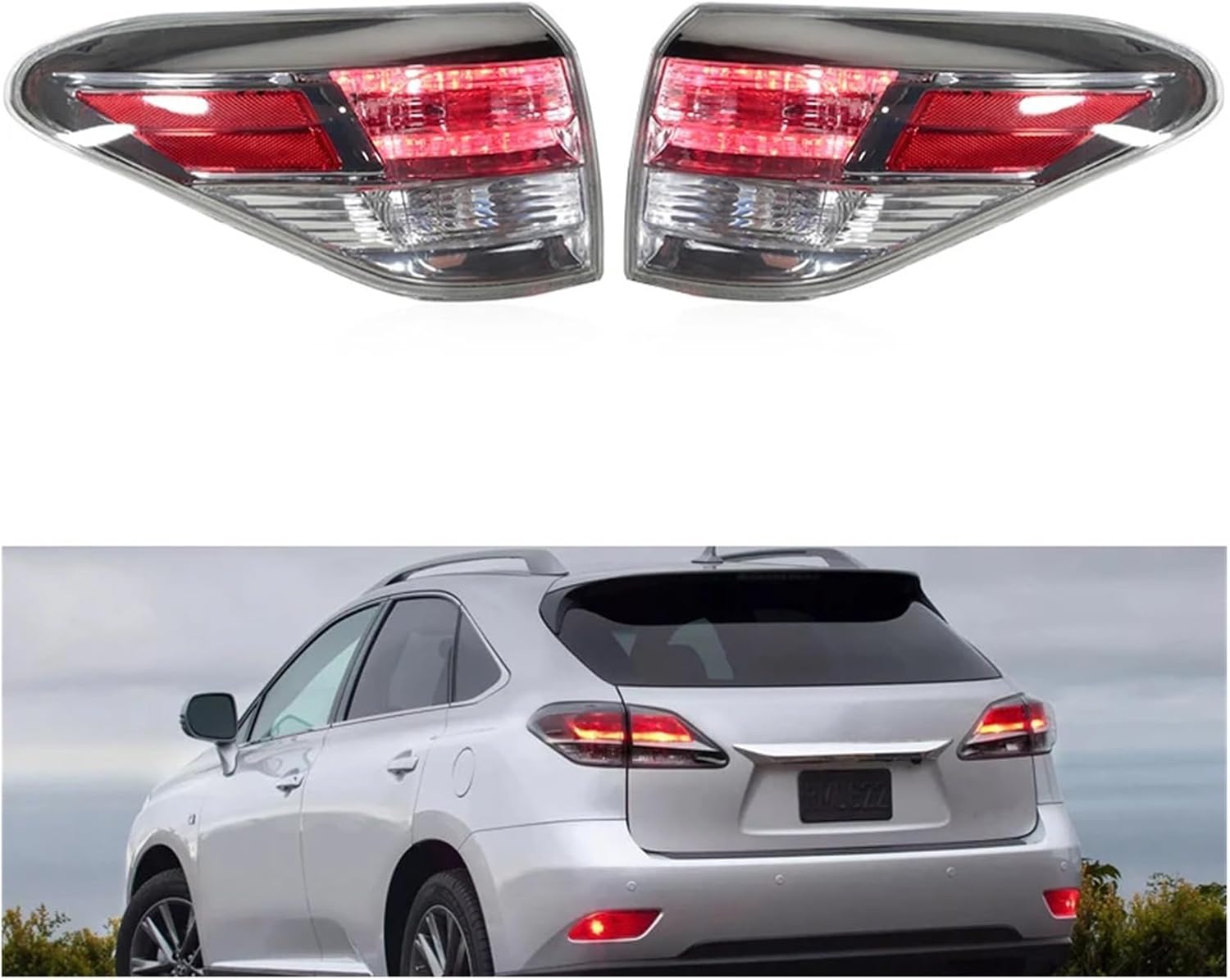 LED Tail Light Compatible With Lexus RX350 2010 2011 2012 Car Rear Signal Lamp Warning Brake Light Taillight Car Accessories(Left)