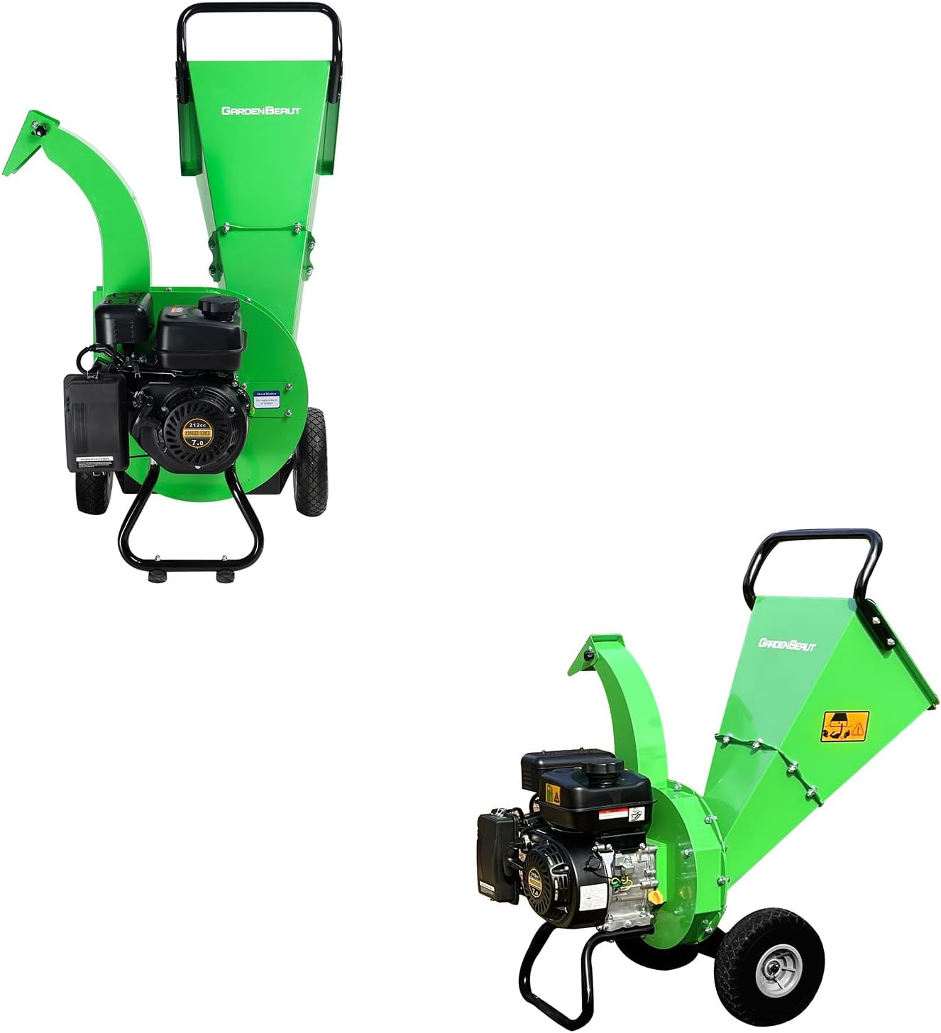 Wood Chipper Shredder Mulcher Heavy Duty Gas Powered 3" Inch Max Wood Diameter Capacity