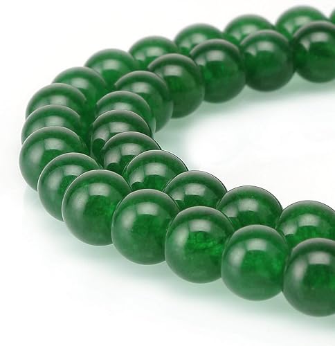 Adabele - 2 hebras de piedras preciosas curativas de jade verde natural de 0.16 pulgadas (0.16 pulgadas) pequeñas cuentas redondas sueltas (178-188